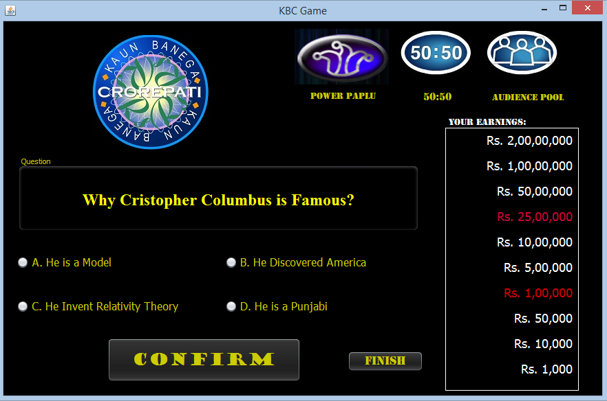 KBC(Who Wants to Be a Millionaire?) Game